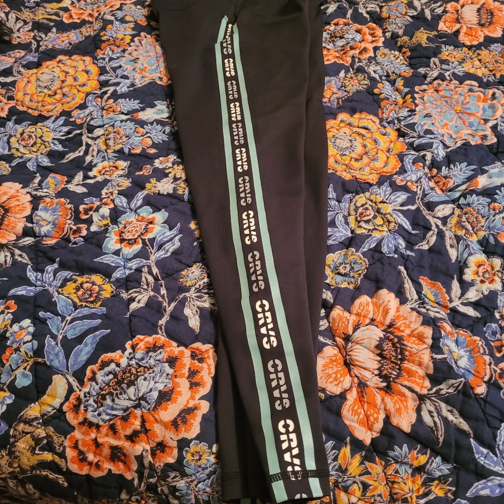 ORVIS Women's Black Leggings with Graphic Stripe, S